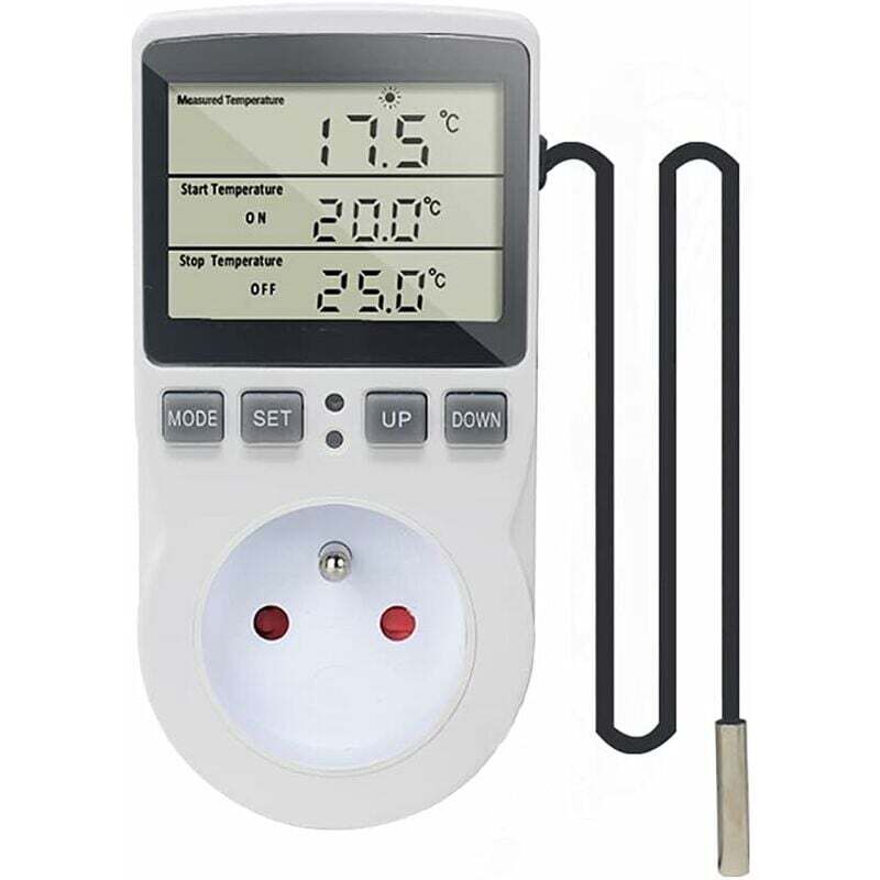 220 v Digitaler Temperaturregler Thermostat Steckdose Heizung Kühlung mit Sonde, lcd Temperaturregler Steckdose für Kühlschrank Inkubator Gewächshaus