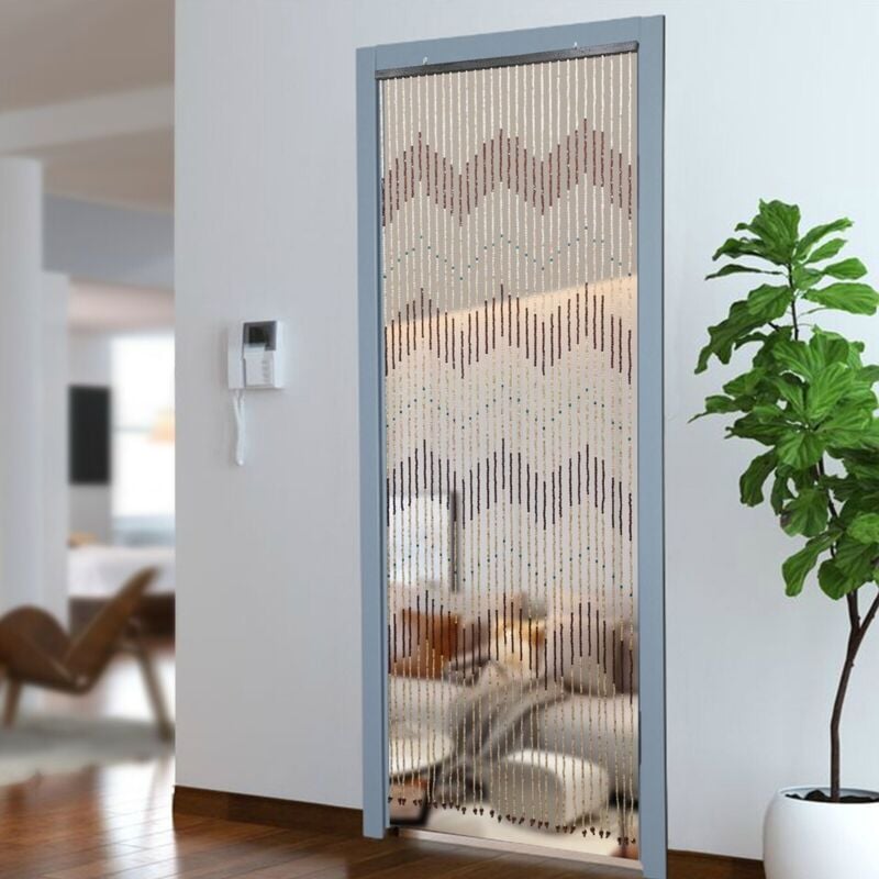 Senderpick - 220cm x 90cm Hölzerne Perlen Bambus Tür Vorhang Sommer Jalousie Fliege Moskito Bildschirm