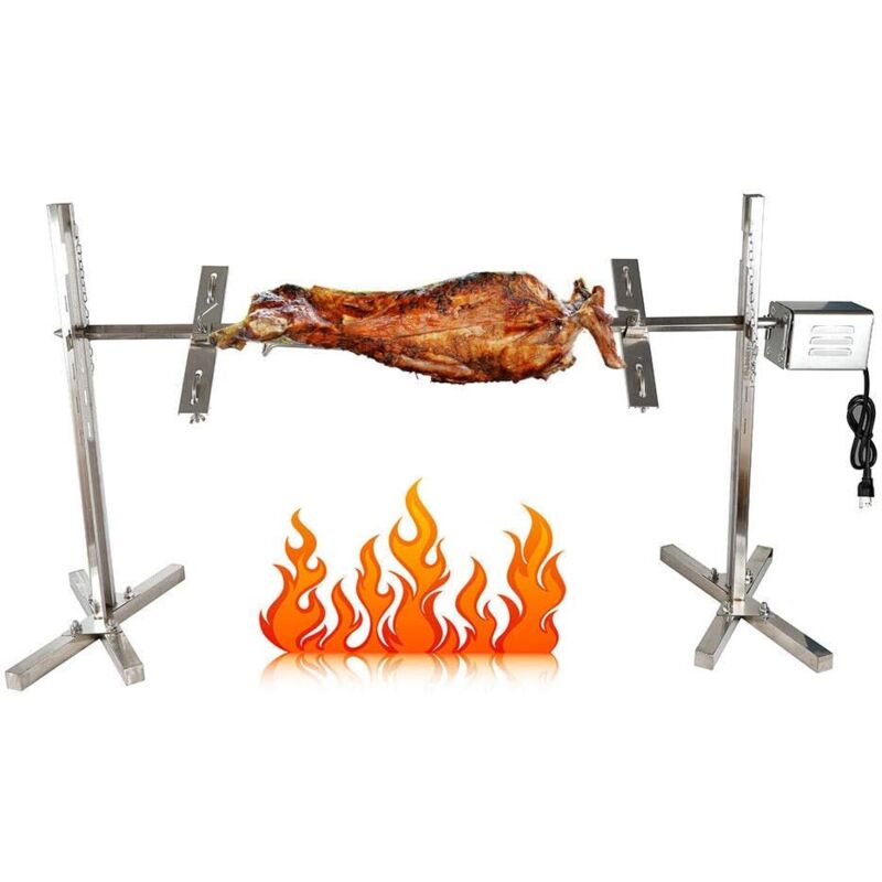 Gojoy - 220V 53 Zoll bbq Rotisserie Elektrisch Spanferkelgrill Lammgrill Grill Grillwagen Barbecue Smoker Grillspieß Drehspieß Drehspiess Edelstahl