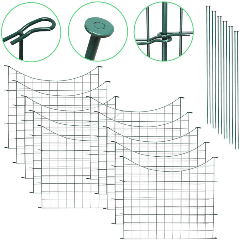 22tlg Set Teichzaun Gartenzaun ZaunTeich mit 10 Zaunelemente und 12 Befestigungsstäben. Gitterzaun Gartenzaun(Unterbogen)