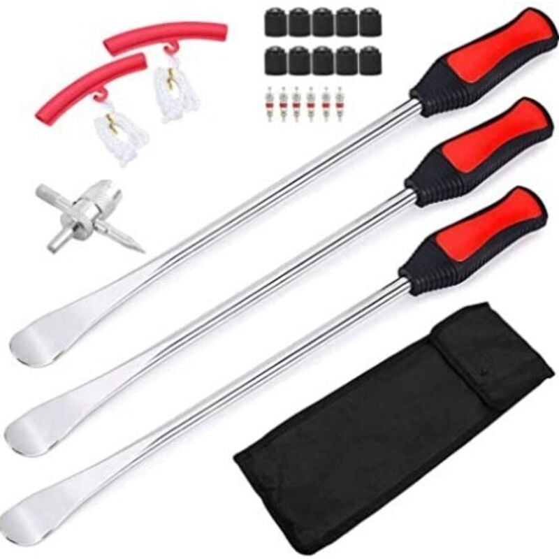 23-teiliger Motorrad-Reifenheber, Reifenheber-Werkzeug mit 3 Felgenschützern, langlebige Reifenentfernungswerkzeuge für Elektroroller-Motorräder