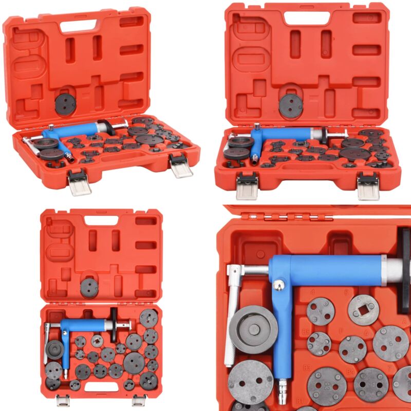 23-tlg Druckluft-Bremskolben-Rücksteller Universal Werkzeug Set - Druckluft Bremsenrücksetzer - Bremssattel Kolben Rücksetzen - Werkstatt Werkzeug