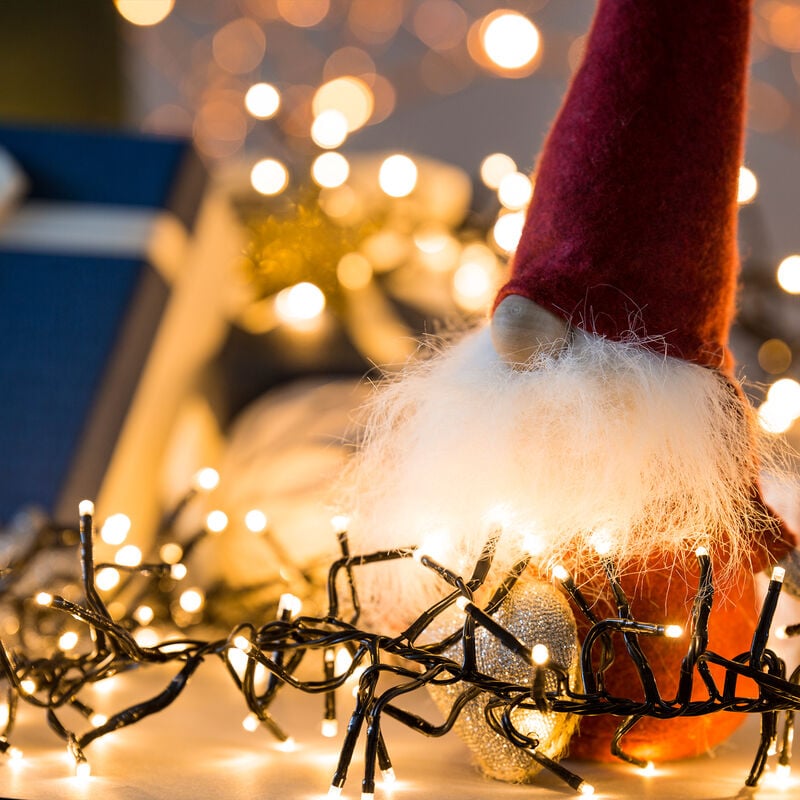 23m 360 LED Lichterkette außen, Lichterkette Weihnachten IP44, Lichterkette flammig, Lichtervorhang außen, 8 Modi und Memory-Funktion, Warmweiß