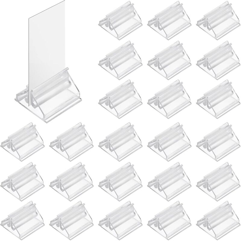 24 Acryl-Kartenhalter, transparente Halter für Spielkarten, kleine Kartenhalter für Hochzeitstische, Halter für Hochzeitskarten, Fotos, Notizen,
