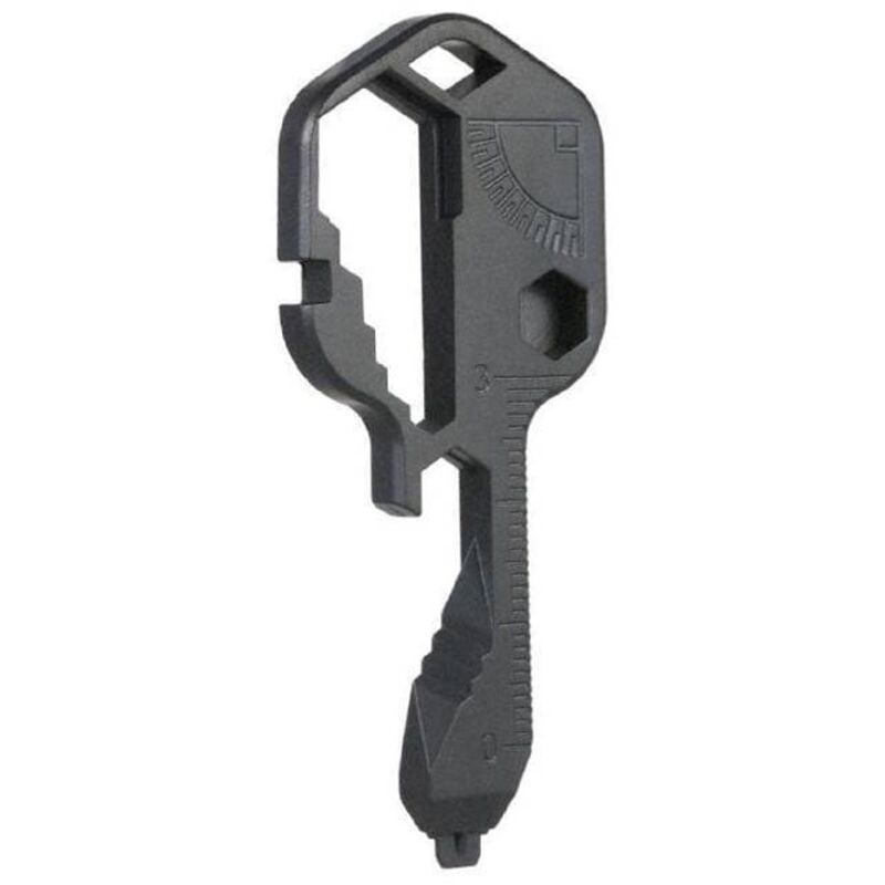 24-in-2 Multifunktionsschlüssel Tragbares Mini-Outdoor-Werkzeug Flaschenöffner aus Edelstahl Für Schnurabschneider, Dosenöffner usw. (Schwarz)