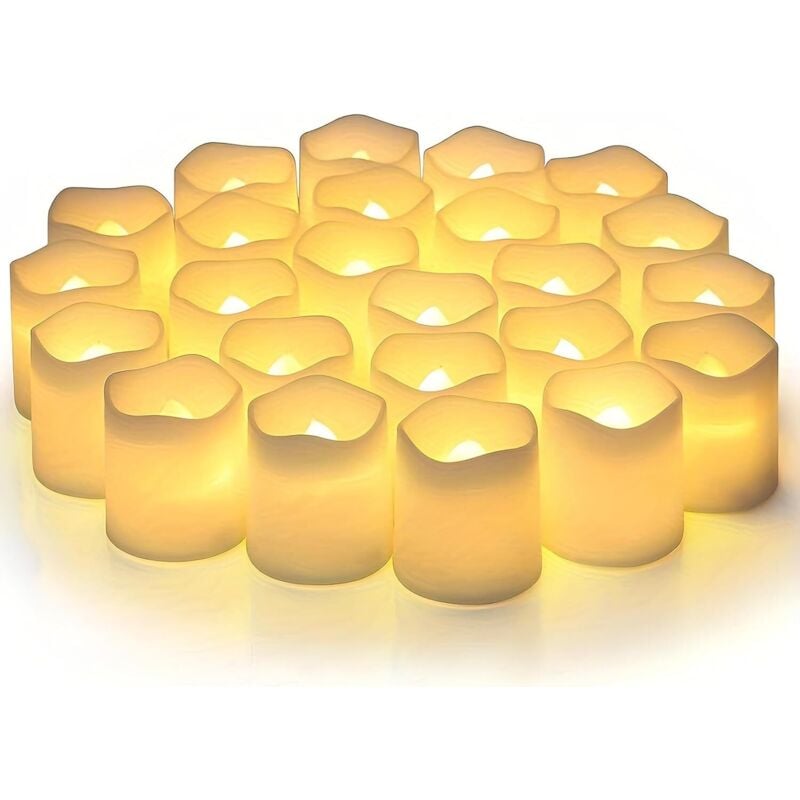 24 LED-Kerzen mit flackernder Flamme, blinkende Kerzen, flammenlose elektrische Teelichter, kleine Kerzen, für Heimdekorationen, Weihnachten,