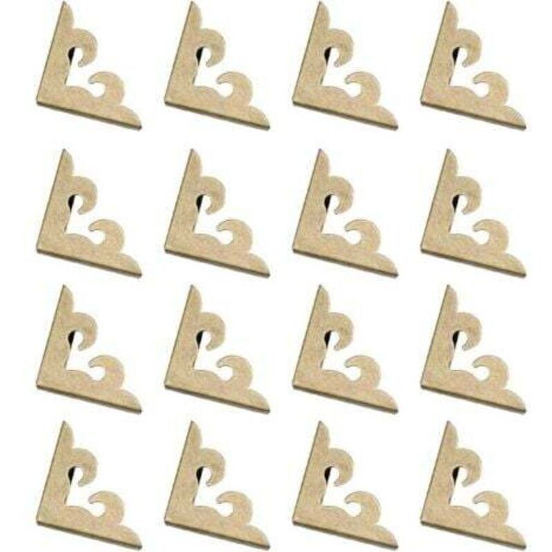 24 Stück Eckenschoner aus Metall für Bücher, Fotoalben, Vintage-Ecken, dekorative Dreiecksboxen aus antikem Messing zum Schutz von Büchern,