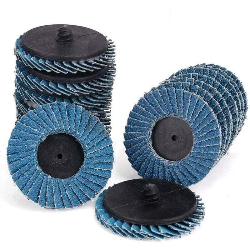 24 Stück Flip-Pfannen, 2 Zoll T27 Zirkonia-Aluminiumoxid-Flach-Flip-Pfannen, inklusive 40 Körnungen