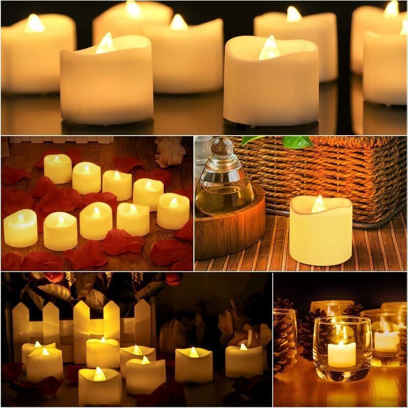 (24 Stück im Karton) LED Kerzen Flackerndes Flammenlicht, Flackernde Kerzen Lampe, Flackernde Kerzen Lampe, Elektrische Kerzen Weihnachtskerzen für
