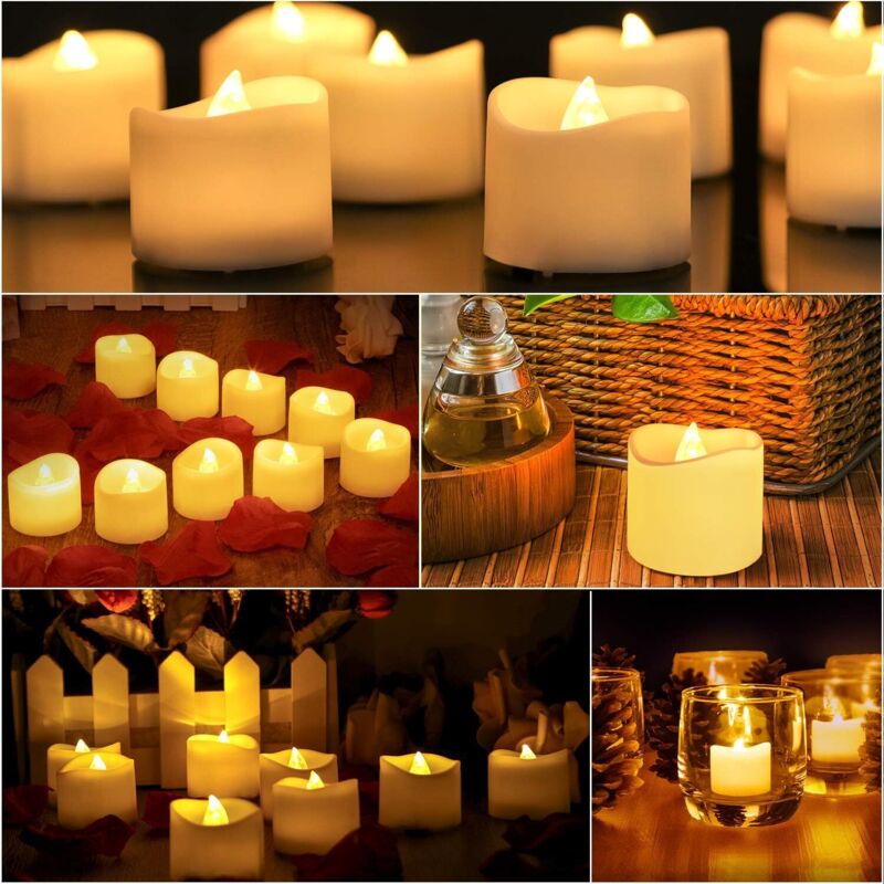 24 Stück im Karton) LED-Kerzen mit flackerndem Flammenlicht, flackernde Kerzenlampe, flackernde Kerzenlampe, elektrische Kerzen, Weihnachtskerzen für