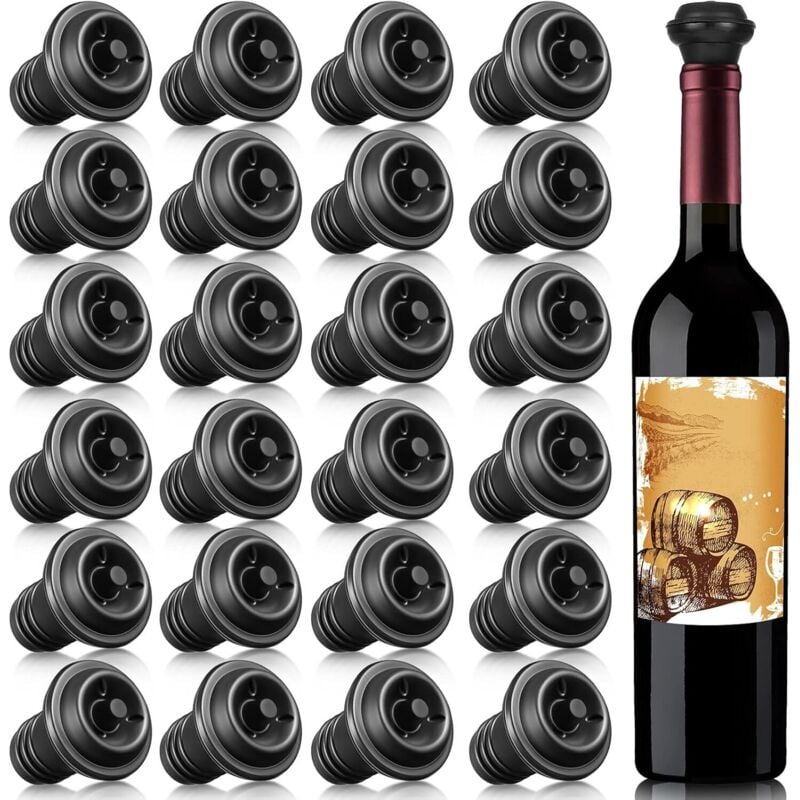 24 Stück Weinstopfen Wiederverschließbare Weinpumpe Vakuum Stopper Vakuum Weinstopfen Silikon Wein Saver Stopper Praktische Weinsparer Stopper für