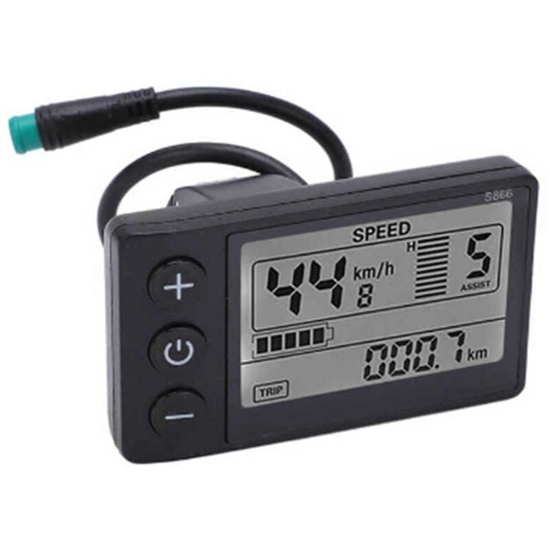 24 V 36 V 48 V 60 V wasserdichtes LCD-Display S866 Controller Panel Dashboard Elektrofahrrad für Roller (5-polig)