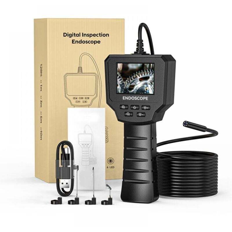 2,4-Zoll-Industrie-Endoskop-Inspektionskamera, 1440P hd 2,0 MP-Kamera mit 6 einstellbaren LEDs, 8 mm digitale IP67-wasserdichte Kamera, 5 m