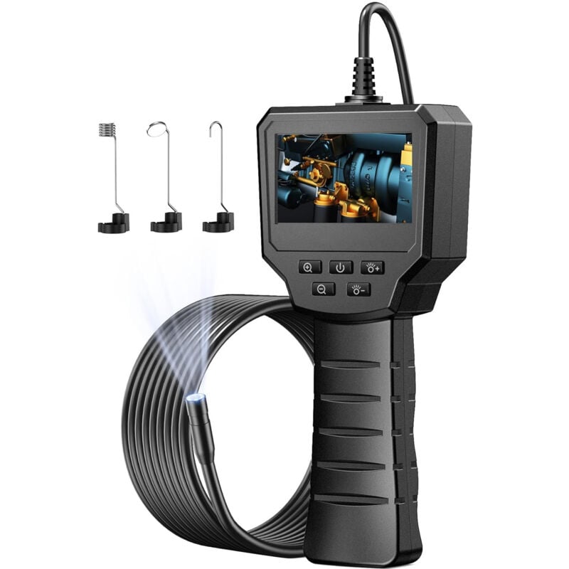 2,4-Zoll-Inspektionskamera, 1440P HD 2,0 MP Kamera mit 6 einstellbaren LEDs, OUYLAF, 8 mm digitale IP67 wasserdichte Kamera, 5 m halbstarres Kabel