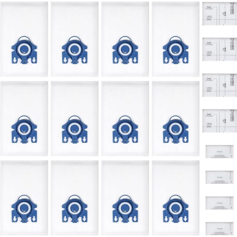 24er-Pack 3D Airclean Ersatzbeutel für Miele GN Staubsauger – kompatibel mit Miele Classic C2 C3 S2 S5 S8 S400 Serie mit Motorschutzfiltern und
