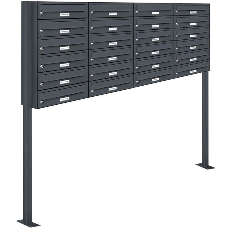 Al Briefkastensysteme - 24er Standbriefkasten Anlage Freistehend ral 7016 - Anthrazit