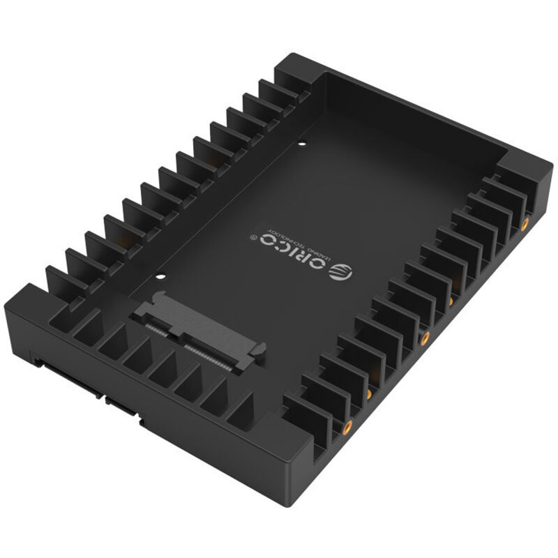 2,5'-auf-3,5'-Montageadapter für SATA-HDD/SSD-Festplatten, unterstützt 2,5-Zoll-Laufwerke (7/9,5/12,5 mm), Schwarz