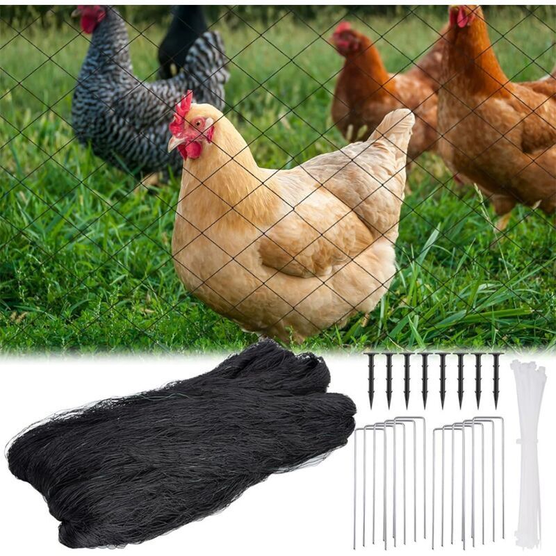 25 Fuß x 50 Fuß Vogelschutznetz mit 1 Zoll quadratischer Masche, wiederverwendbares Gartennetz für Hühnerstall, Nylon-Geflügelnetz für Hirschzäune
