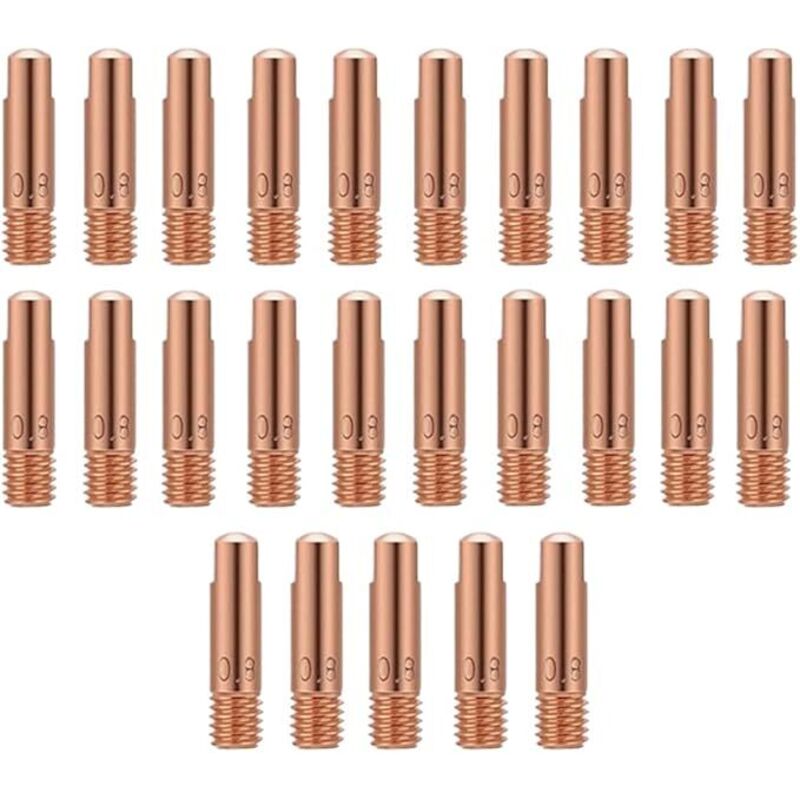 Jalleria - 25 Stück Kontaktdüsen Kontaktdüsen für Gas/Kontaktlose Gasdüse mig/mag Schweißbrenner Verbrauchsmaterial mig Kontaktdüsen mig Schweißgerät