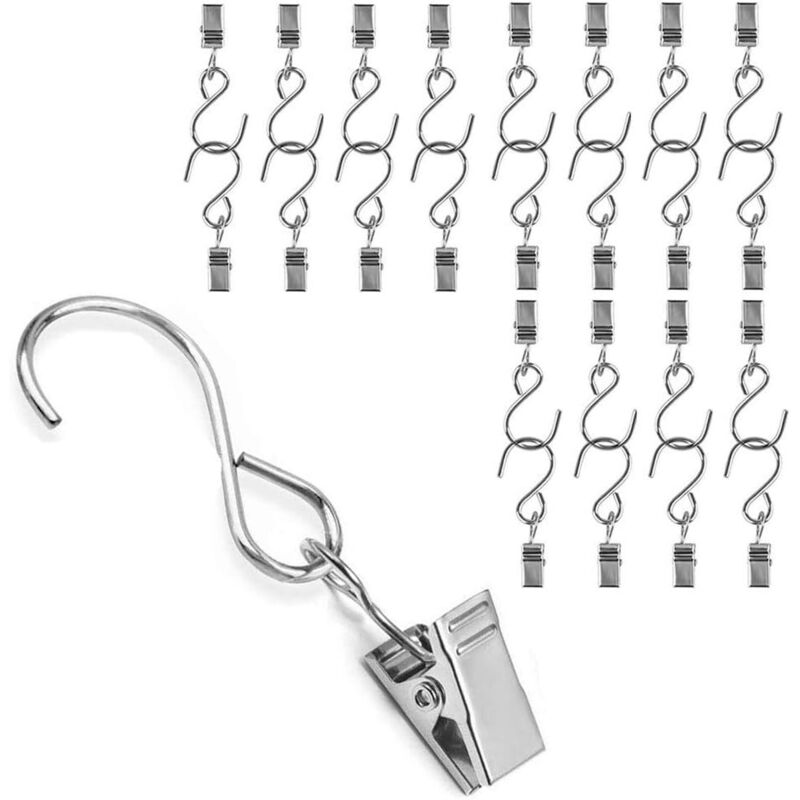 25 Stück Metall-Aufhängehaken, Gardinenclips, Lichterketten, Draht für Outdoor-Aktivitäten, Heimdekoration
