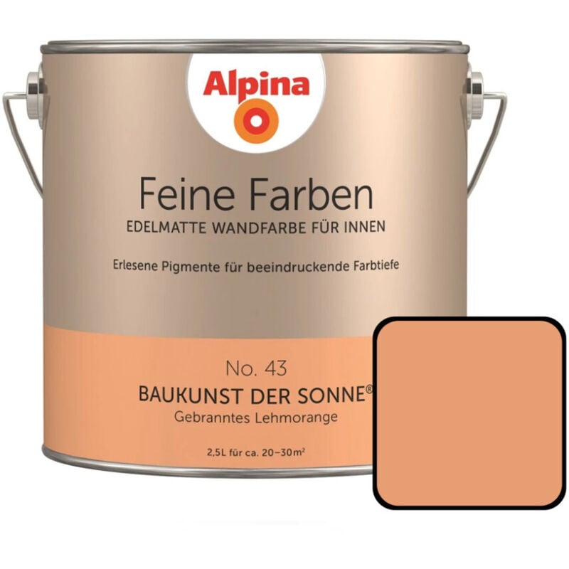 Feine Farben No. 43 Baukunst der Sonne 2,5 l gebranntes lehmorange edelmatt Wandfarbe - Alpina