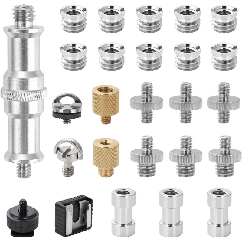 26 Stück Kamera Schraube Gewindeschraube 1/4 auf 3/8 Adapter, Kamera Stativ Adapter Schrauben Set Kompatibel für Kamera, Stativ, Einbeinstativ,