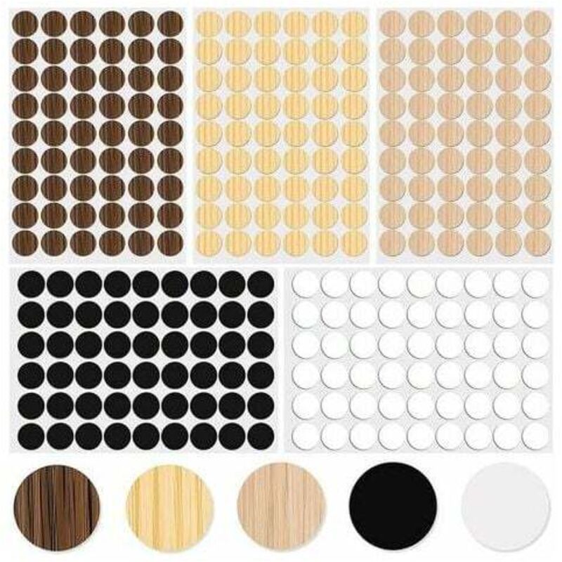 270 Stück dekorative wasserdichte Schraubenlochaufkleber, zum Verstecken von Möbeln, Wand, Schrank, Reparatur, Schrank, Schreibtisch,