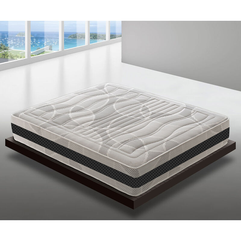 Materassiedoghe - Memory Foam-Matratze - 28 cm hoch - Mit 5 cm Memory - Orthopädie - Elastisch und nicht verformbar 200x200