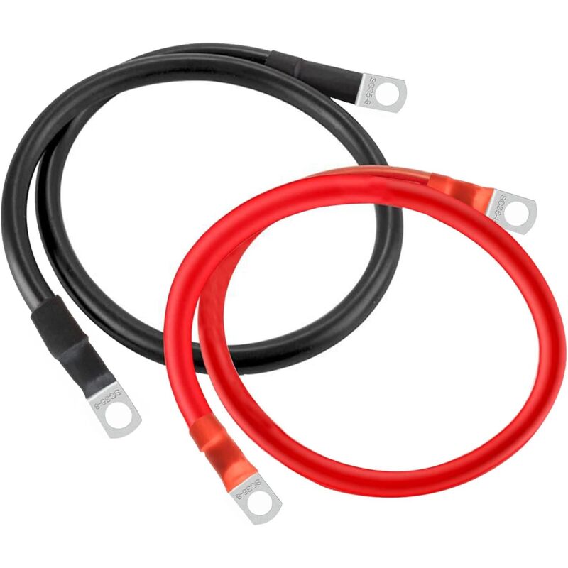 2AWG/35mm² 30cm Batteriekabel Wechselrichter 12V Autobatteriekabel mit M8 Ringclip für Motorräder, Automobile, Boote, Boote (30cm)