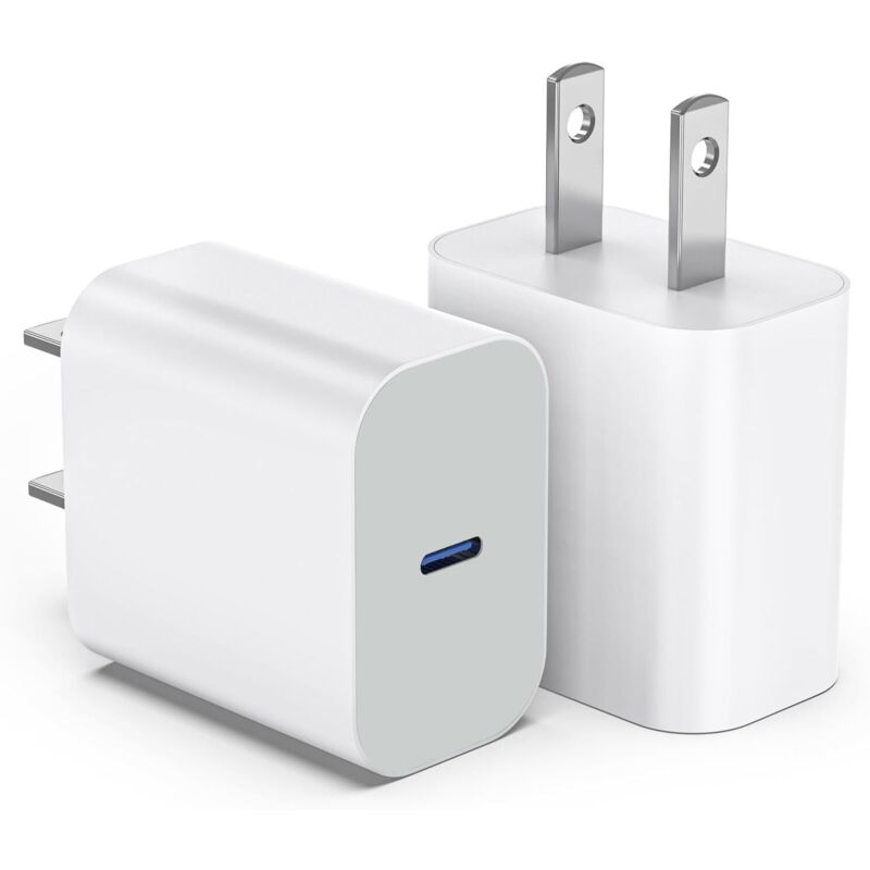 2er-Pack 20-W-USB-C-Ladepad für iPhone 17 16 – Schnelllade-Wandladegerät mit Typ-C-Netzteil für iPhone 17/16/16 Pro Max/16 Plus/15/14/13/12/11/Xs/X,