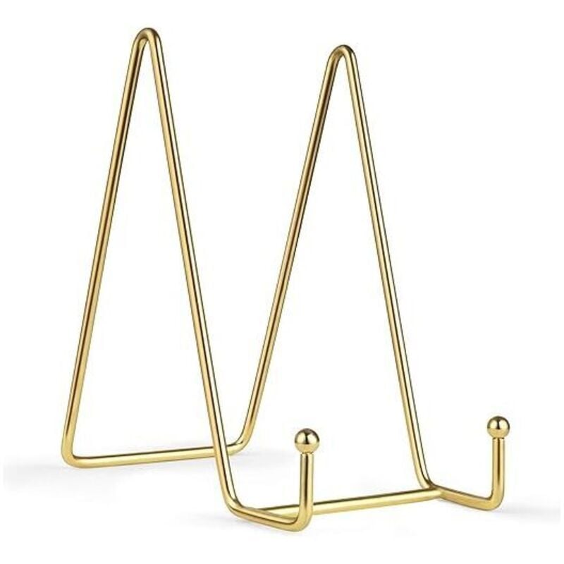 2er-Pack, 6-Zoll-Display-Tellerhalter, verbesserter goldener Display-Ständer, Eisen-Staffelei, Bilderrahmenhalter, Metallständer für Fotos,