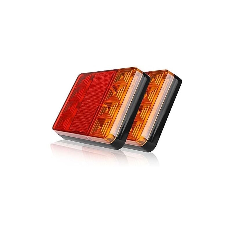 2er-Pack Anhänger-Rückleuchten, 8 LED-Rückleuchten für pkw und lkw, wasserdichte Warnleuchten, Rückleuchten für Anhänger, lkw, Boot, dc 24 v