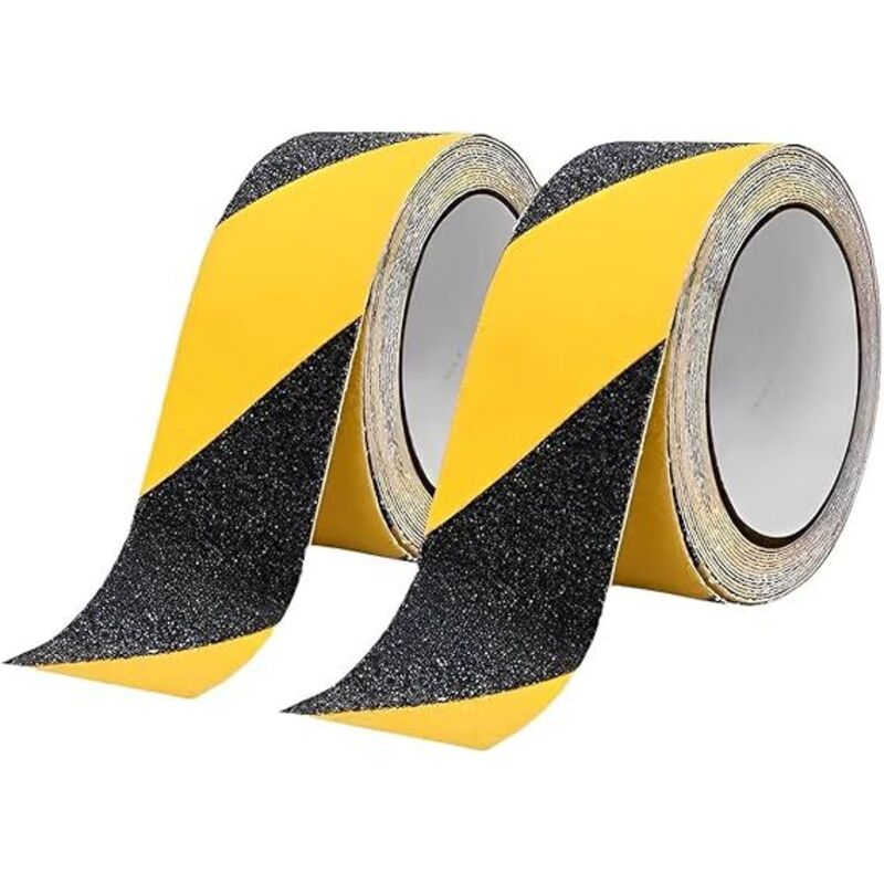 2er-Pack Anti-Rutsch-Selbstklebeband, 5 m x 2,5 cm, Anti-Rutsch-Streifen mit Anti-Rutsch-Klebeband für Treppen, Stufen, Fußböden, starkes