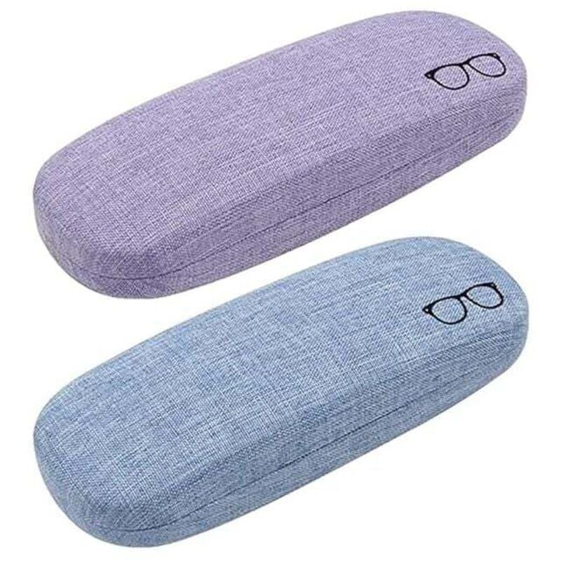 2er-Pack Brillenetui, Tragbare Brillenbox, Brillenetui, Schutzhülle für Brillen, Brillenbox, Brillenetui aus Leder für Damen, Herren