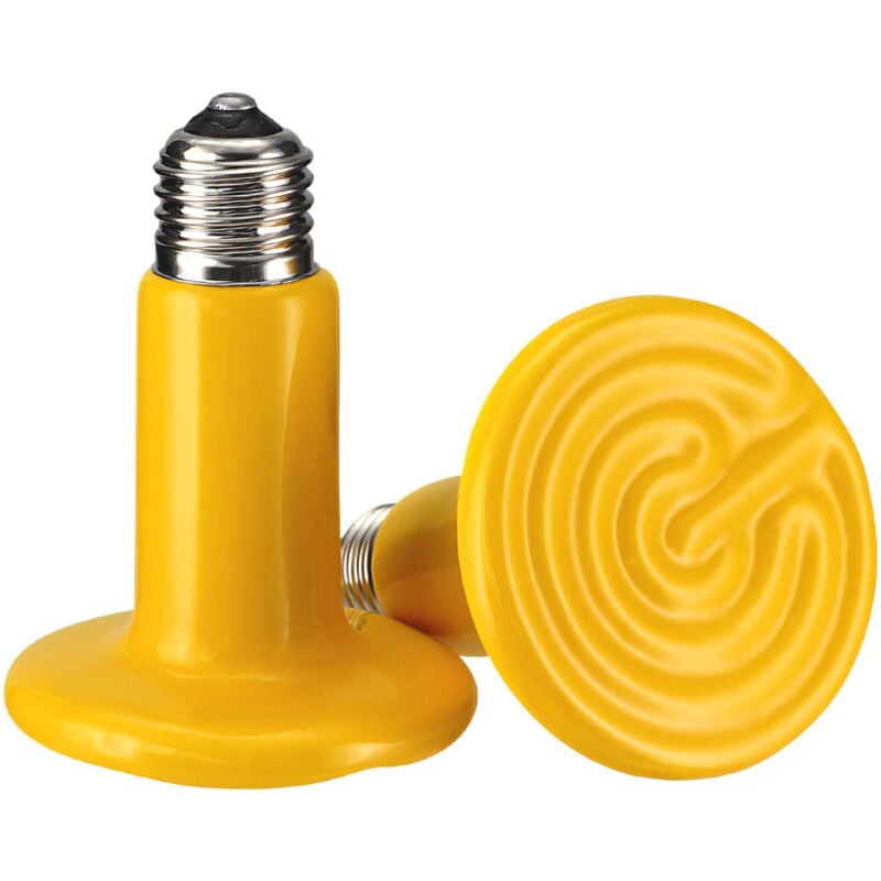 Packung mit 2 Farbwechsel-Keramik-Emitter-Reptilien-Heizlampen ohne Licht emittierende Glühbirne für Hühnerstall-Brüter für die Brut von