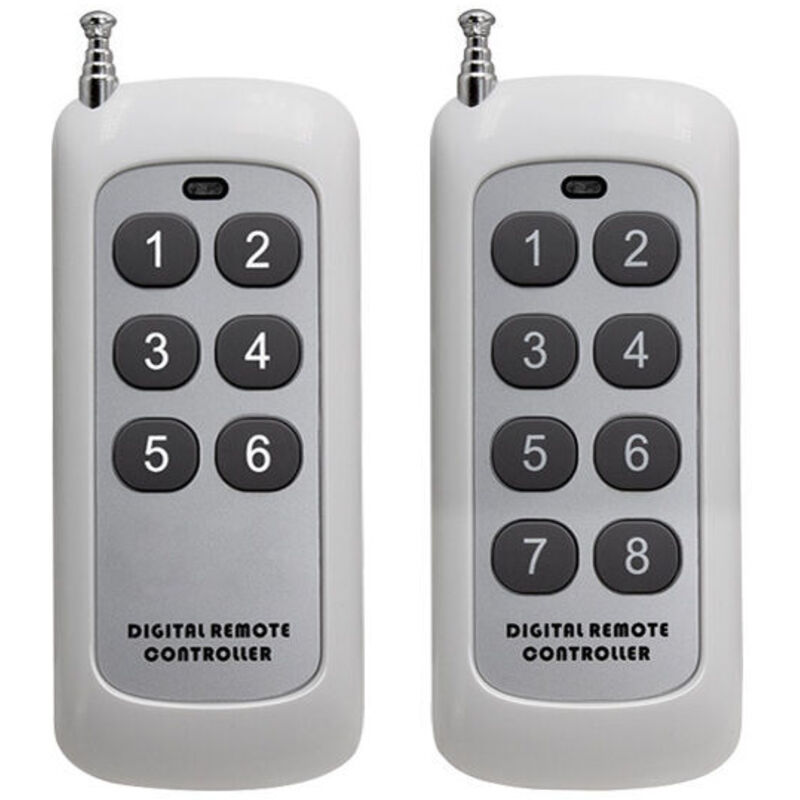 2er-Pack Funkfernbedienungen (433 MHz) für Garagentore und MP3-Player