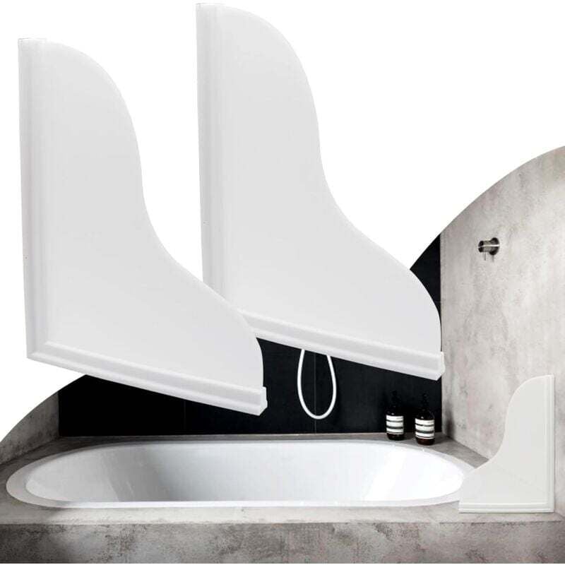 2er-Pack großer Spritzschutz für die Badewanne, wasserdicht, selbstklebend, hält Wasser aus Dusche oder Badewanne fern (weiß, 23,5 x 23,5 cm)