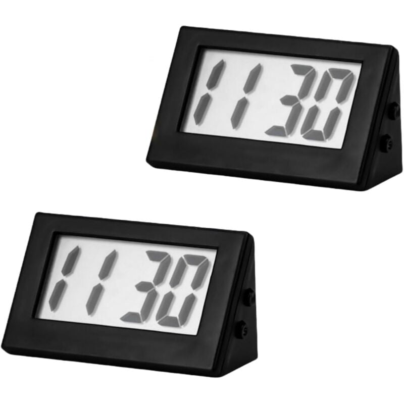 2er-Pack kleine digitale Reiseuhren, nicht tickend, ohne Alarm, Uhr, LED-Digitaluhr, elektronische Uhr, Digitaluhr, nur batteriebetrieben