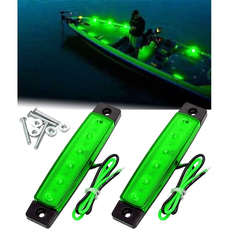 2er-Pack LED-Innenbeleuchtung für Boote, Utility Slim Strip Bar für Innenbeleuchtung, Cockpitbeleuchtung, grünes Navigationslicht