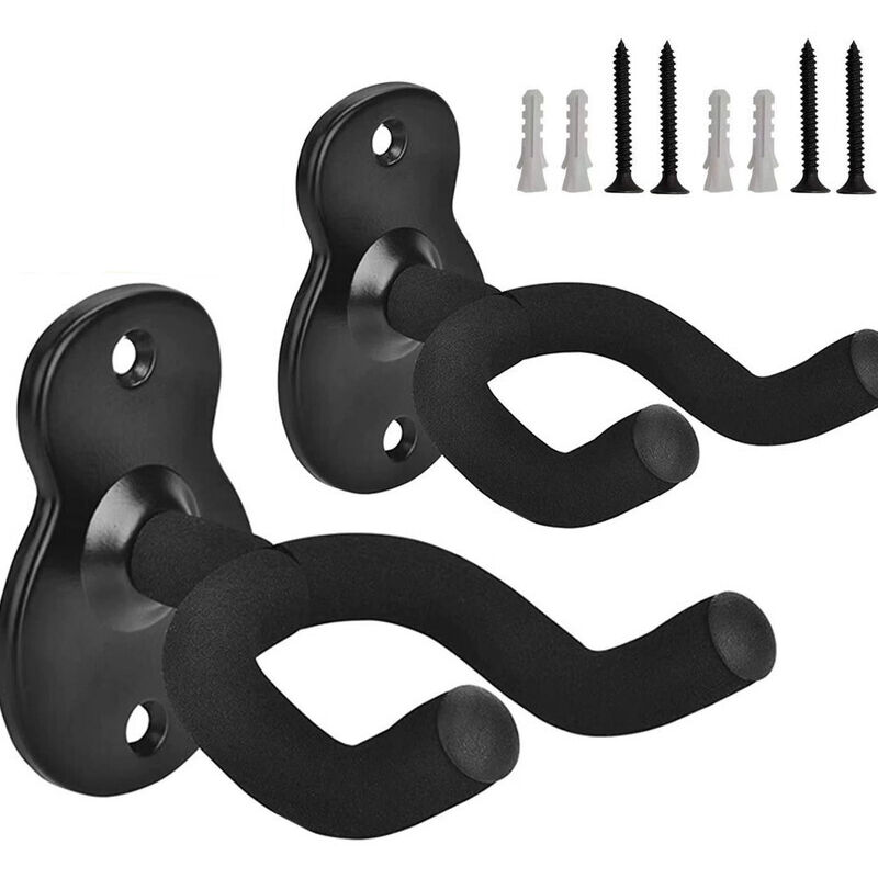 2er-Pack Metall-Gitarrenhaken, Halter für klassische und elektrische Gitarre, Ukulele und Violine, Zubehör