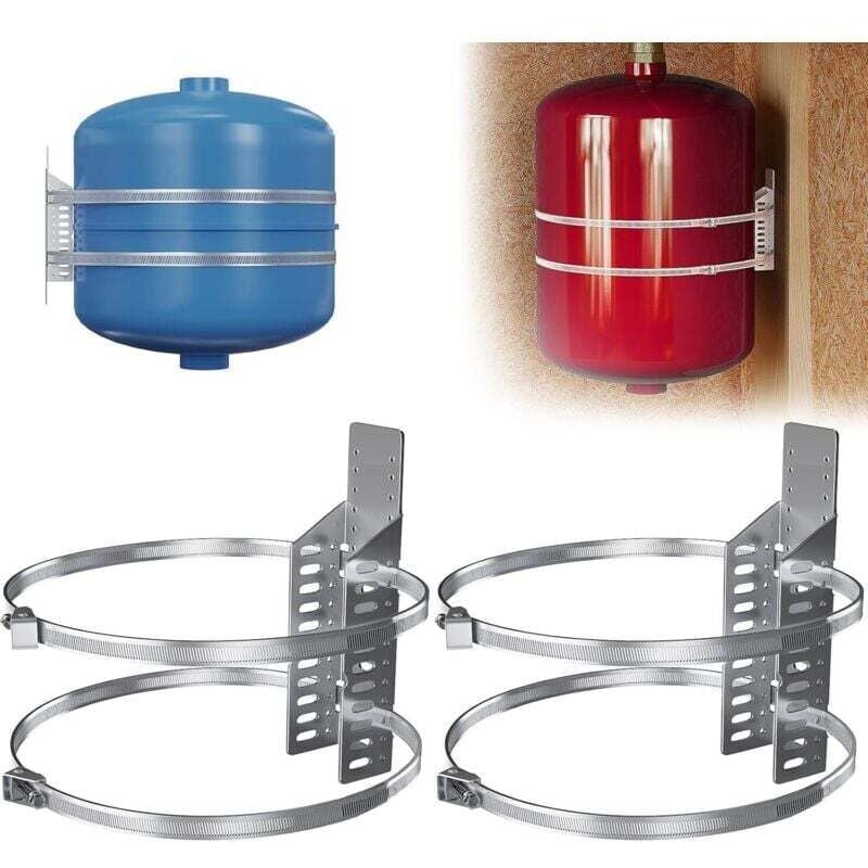 2er-Pack Montagehalterungen für Warmwasserbereiter – Halterung für Wärmeausdehnungsgefäß mit 2 Erdbebenbändern – unterstützt Warmwasserspeicher