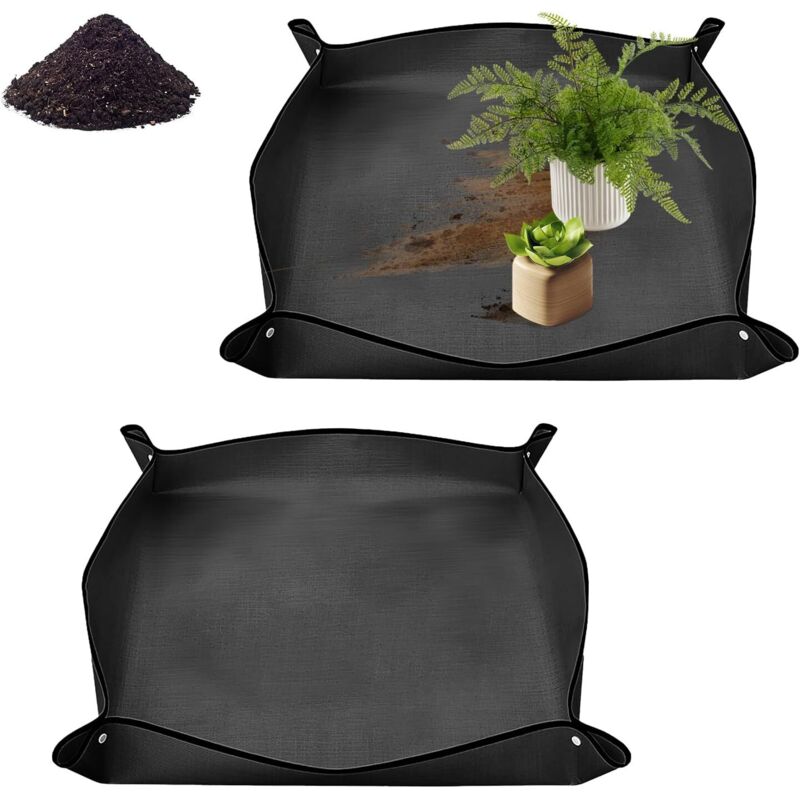 2er-Pack Pflanzen-Anzuchtmatten – Gartenmatte – Grün – Polyethylen – Wasserdicht – für Töpfe – Sukkulenten (50 x 50 cm)