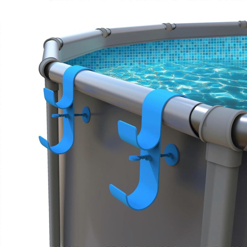 2er-Pack Pool-Skimmer-Netzhalter, Oberirdischer Pool-Stangenhalter, Oberirdisches Pool-Zubehör, verstellbare Teleskop-Pool-Stangenhaken, Pool-Br