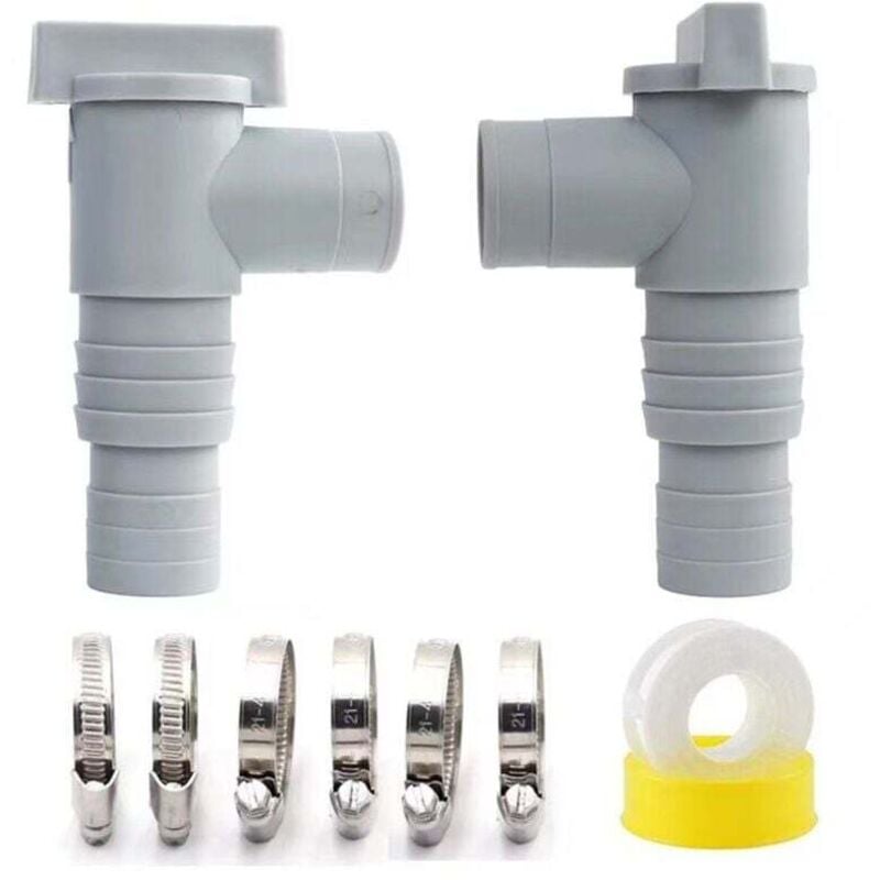 2er-Pack Pool-Wartungs-/Absperrventil mit 32-mm-Schlauchanschluss, Pool-Absperrventile, Doppel-Split-Schlauchventil, Plunger-Pool-Zubehör