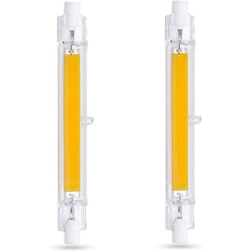 2er-Pack R7S 118mm 10W LED-Lampen, Kaltweiß 6000K, 1000LM, entspricht 80W/100W R7S J118 Halogenlampen, dimmbar, schlanke COB LED R7S 118mm Lampen für