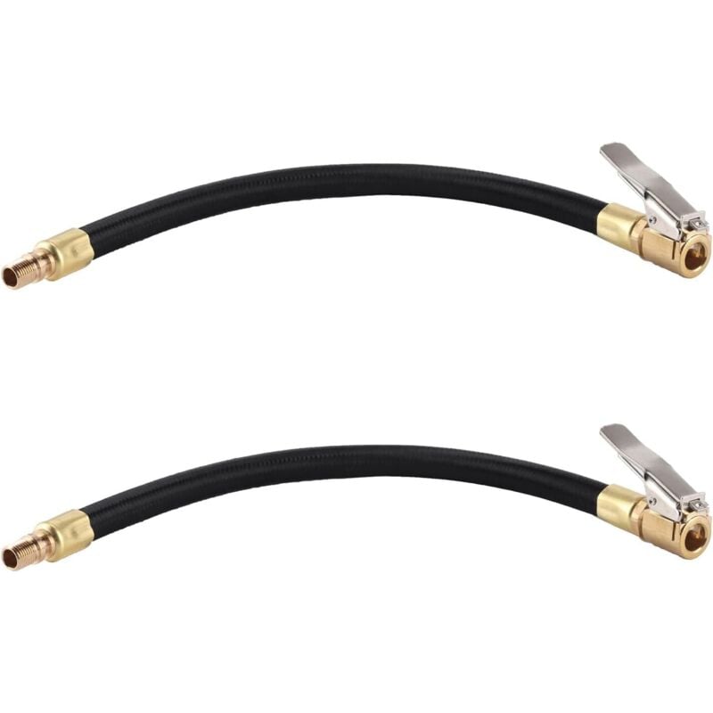 2er-Pack Reifenventil-Verlängerungsrohr, 30 cm Autoreifen-Luftschlauch-Verlängerungs-Inflatorrohr mit Ganzmetall-Luftfutter für Auto, Motorrad,