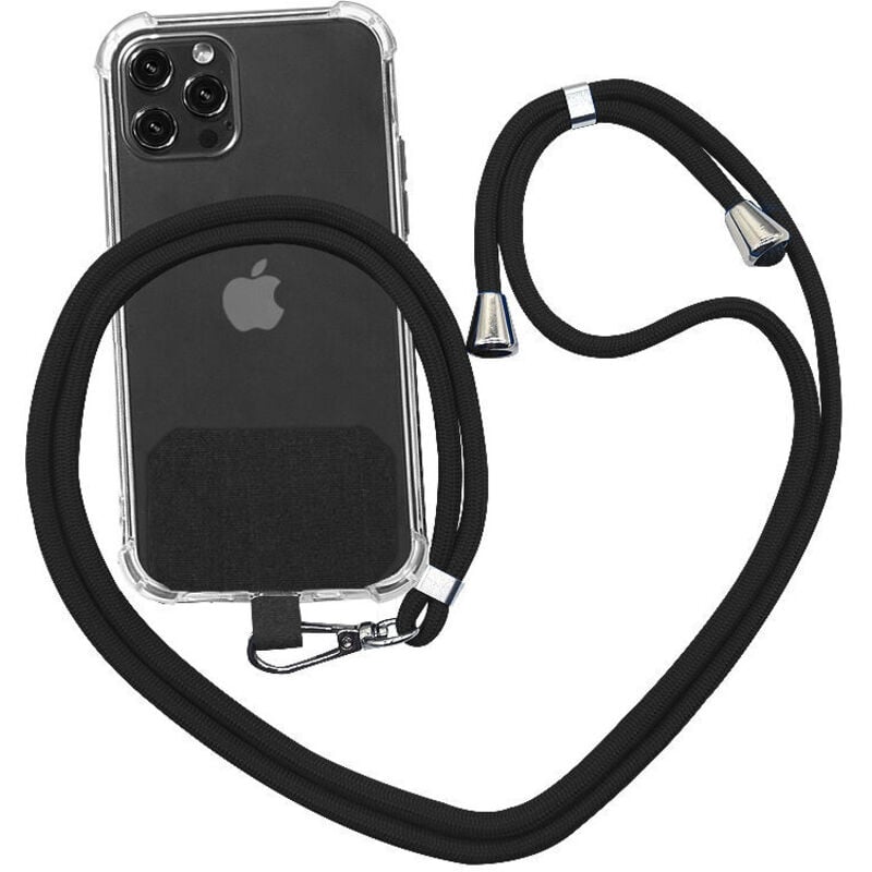 2er-Pack Universal-Handy-Lanyard, Handy-Haltegurt, kompatibel mit den meisten Smartphone-Hüllen (schwarz)
