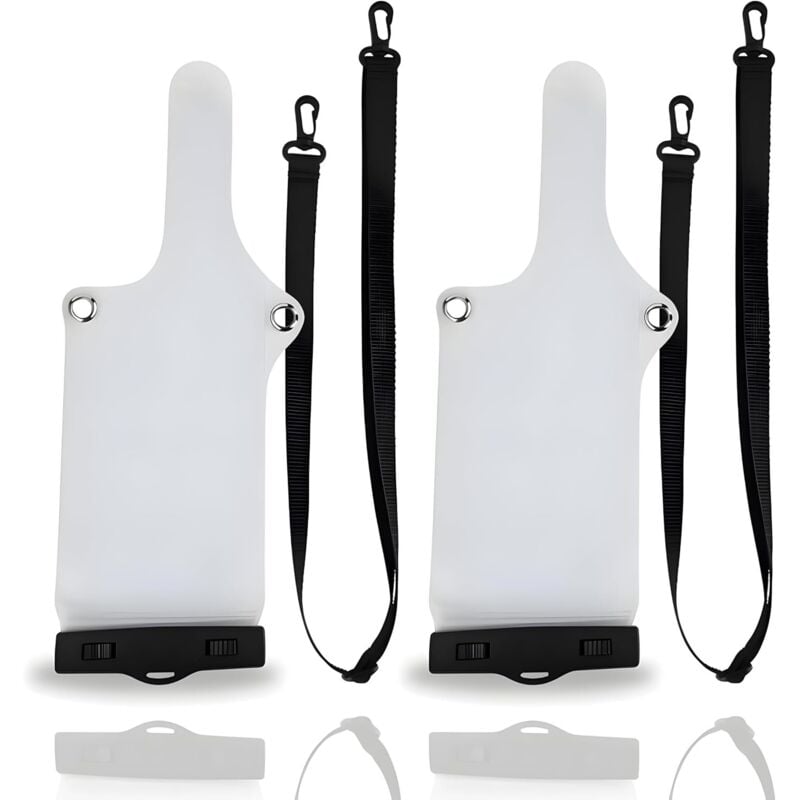 2er-Pack universelle wasserdichte Walkie-Talkie-Tasche, transparente Tasche mit Clip und Umhängeband, staubdichte wasserdichte Schutzhülle,