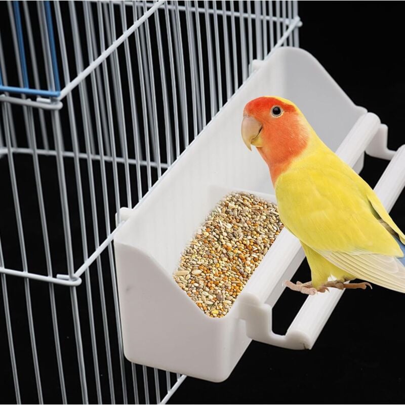 Gabrielle - 2er-Pack Vogelfutterspender mit Ständer, Vogelkäfig-Zubehör, hängender Vogelfutterspender, Wassernapf für Papageien und Vögel