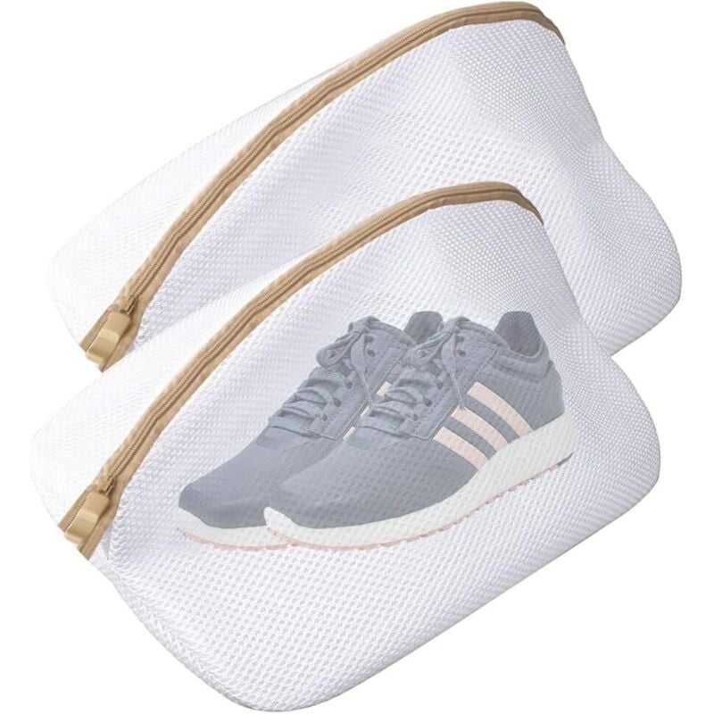 2er-Pack Wäschesäcke aus Netzmaterial für Schuhe, Waschmaschinen-Waschbeutel, Wäschenetz mit Reißverschluss zum Schutz der Schuhe